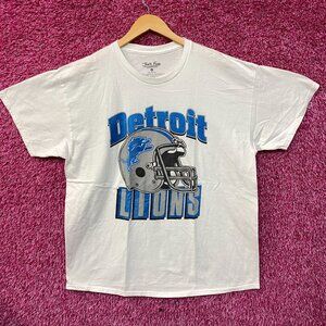 Junk Food Clothing NFL Detroit Lions Throwback Helmet Logo T-Shirt Large